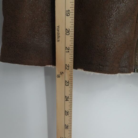 Prana Jacket Womens Small‎ Brown Faux Suede Sherpa Lined Esme Moto Boho Gorp - Picture 5 of 11